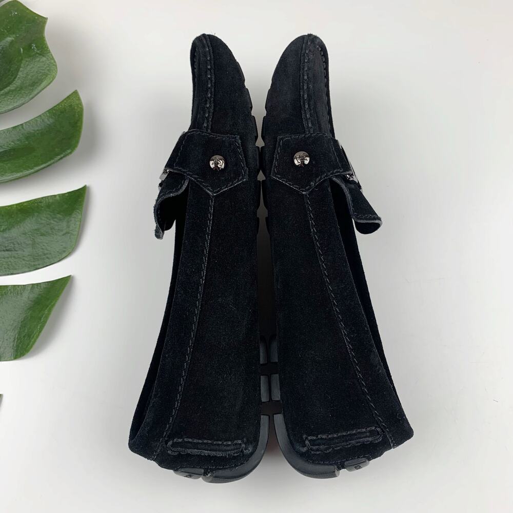 Louis Vuitton Monte Carlo Black Suede Moccasins Driving Shoes Womens 37.5 US 7.5 - Picture 7 of 13